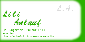 lili anlauf business card